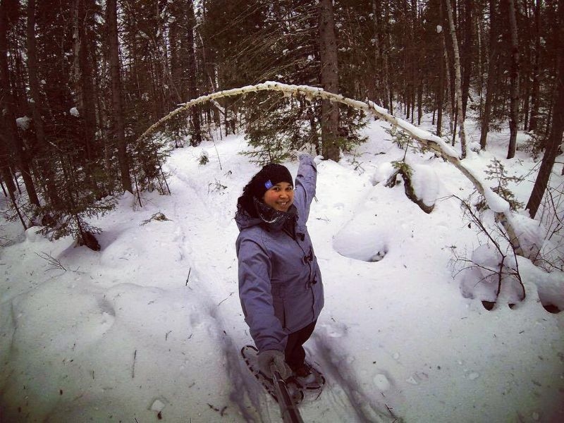 A person taking a selfie at the Porcupine Ski Runners.