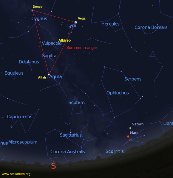 The Summer Triangle - Altair, Vega and Deneb.