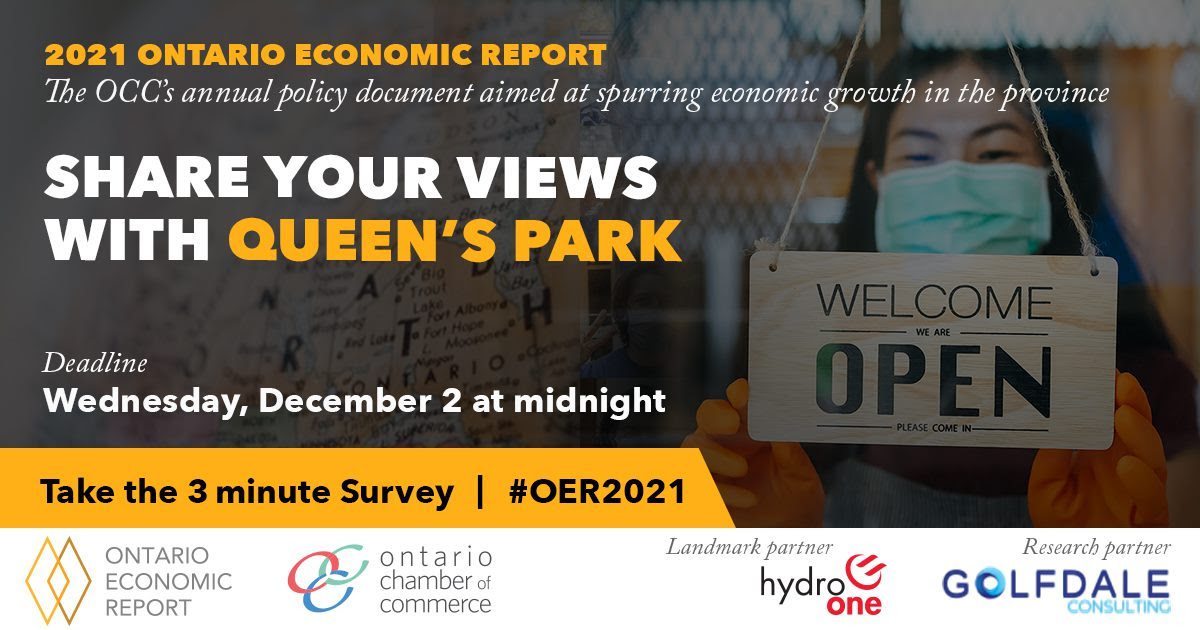 Final OCC survey for this year’s Ontario Economic Report (OER)
