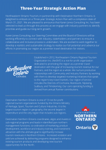Three-Year Strategic Action Plan - NeONT - Northeastern Ontario Tourism